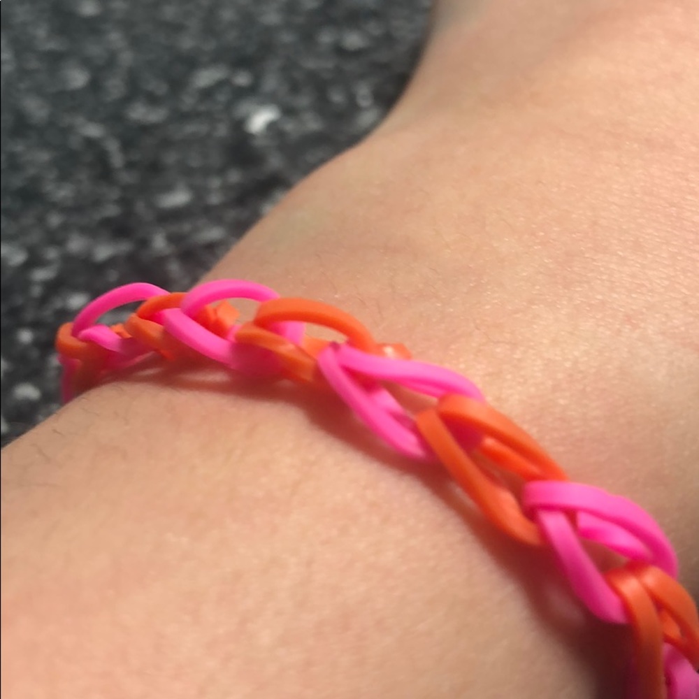 A rubber band bracelet